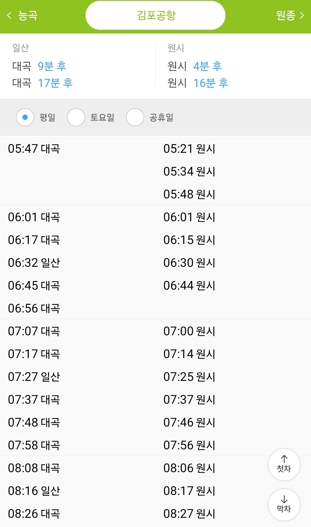 서해선시간표