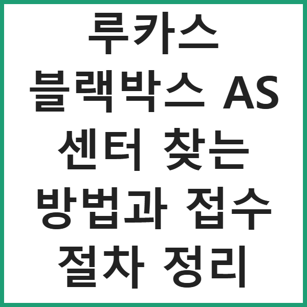 루카스 블랙박스 AS 센터 찾는 방법과 접수 절차 정리 썸네일