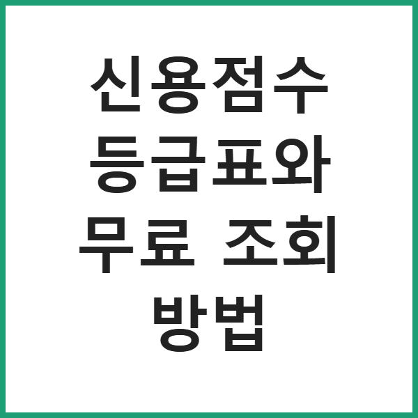 신용점수 등급표와 무료 조회 방법 썸네일