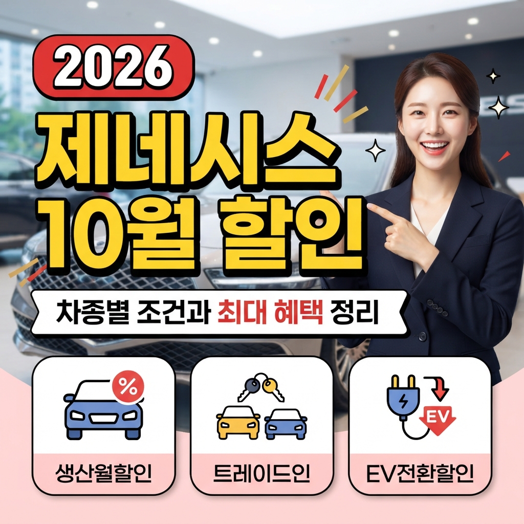 2026년 10월 현대차 제네시스 차종별 할인 조건 썸네일