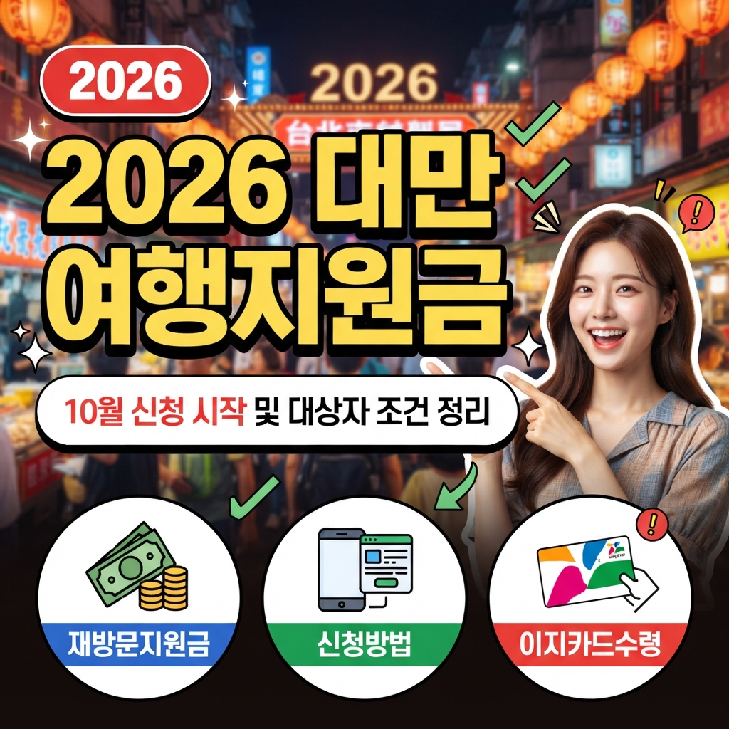 2026 대만 여행지원금 신청 방법과 대상자 10월 신청 시작 썸네일