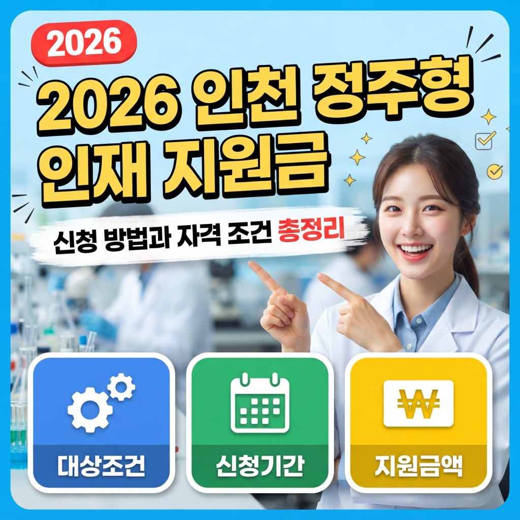 2026 바이오 분야 인천 정주형 인재 지원금 신청 방법 썸네일
