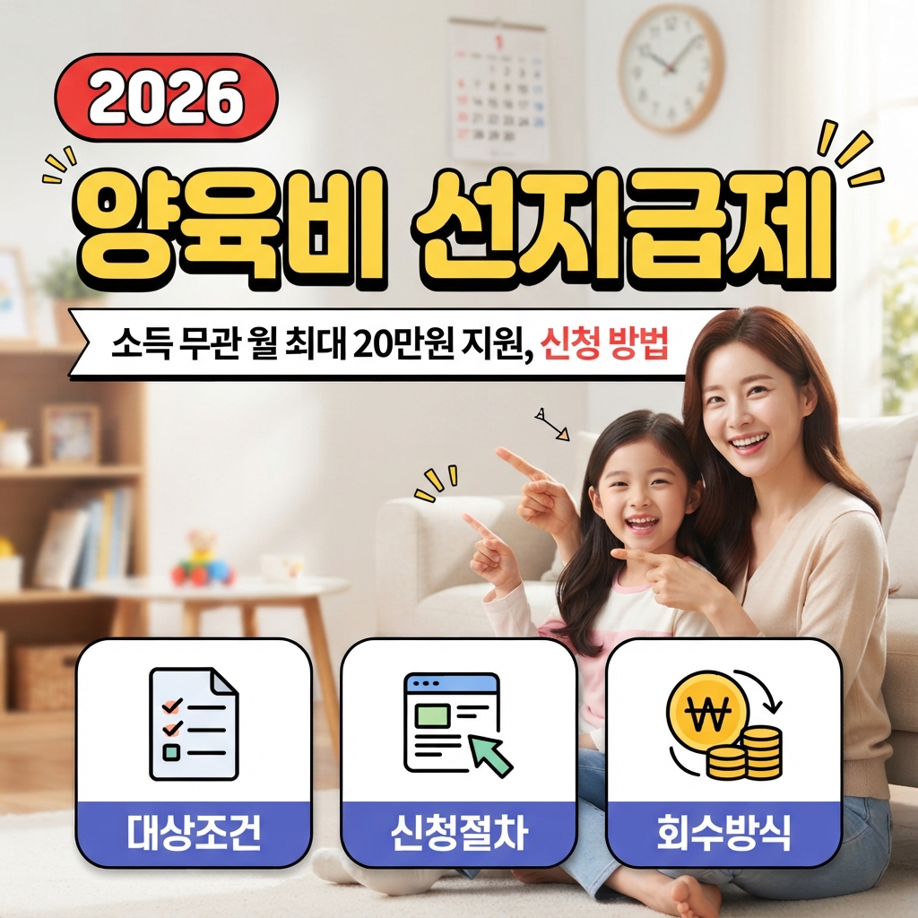 2026 양육비 선지급제 대상과 신청 방법 월 최대 20만원 썸네일