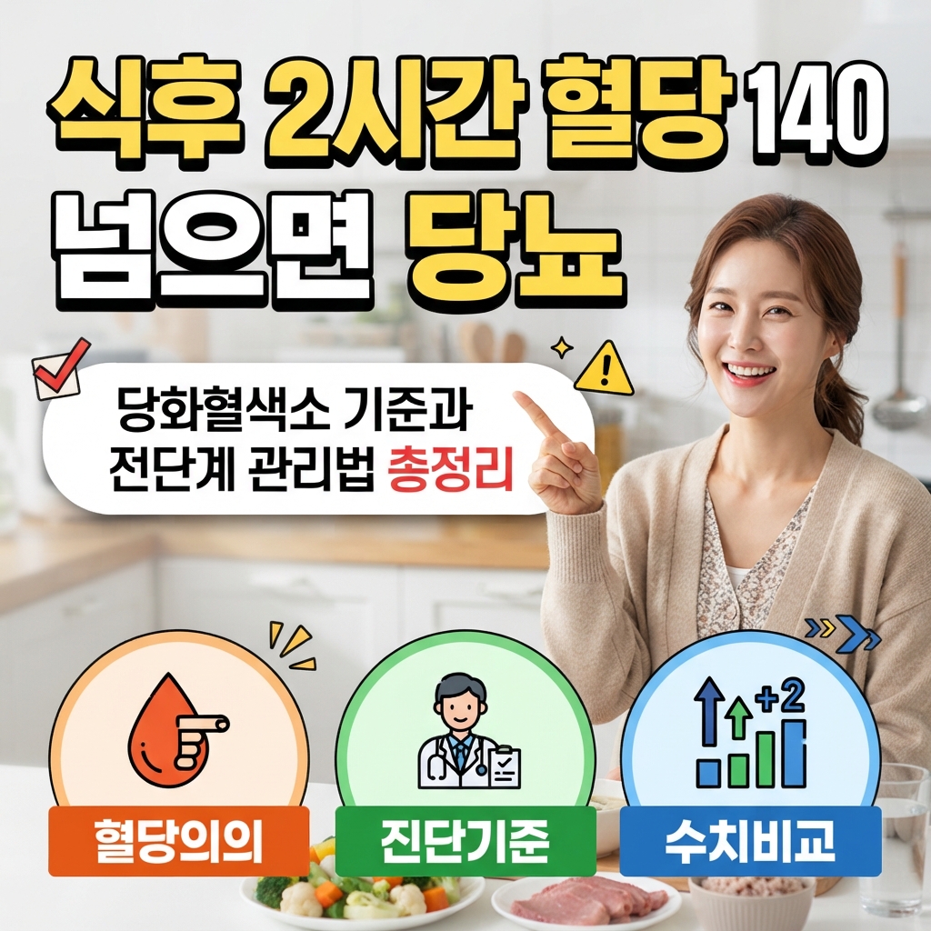 식후 2시간 혈당 140 넘으면 당뇨일까? 당화혈색소 기준 확인 썸네일