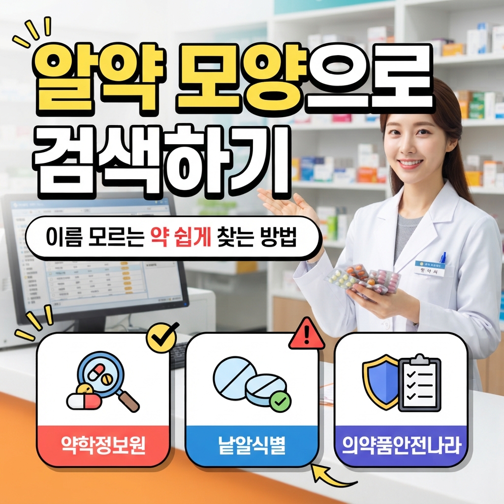 약 모양으로 검색하기 이름 모르는 알약 쉽게 찾는 방법 썸네일