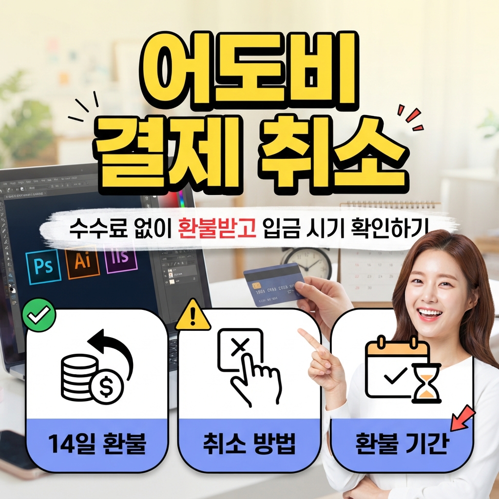 어도비 결제 취소 수수료없이 환불받기 입금은 언제될까? 썸네일