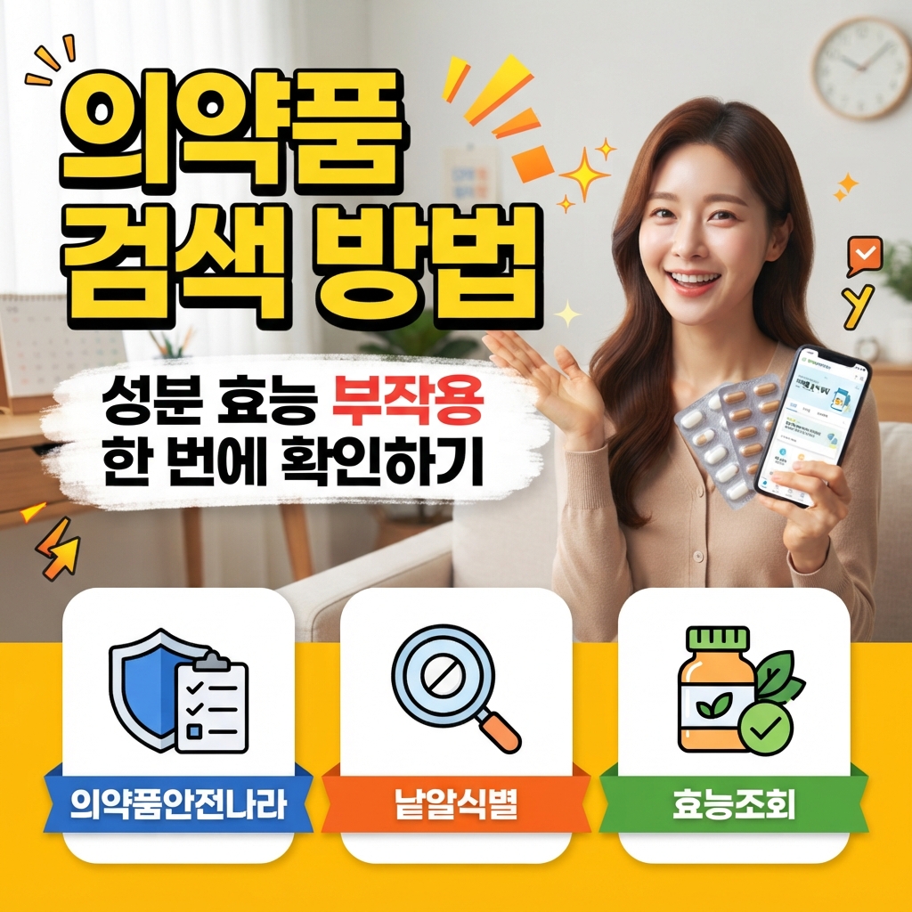 의약품 이름 검색 방법 성분 효능 부작용 한 번에 확인하기 썸네일