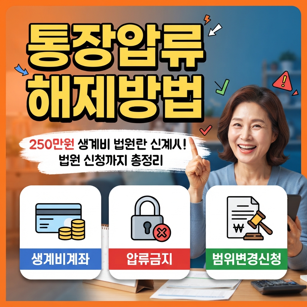 통장압류 해제방법 250만원 생계비 법원 신청까지 푸는 법 총정리 썸네일